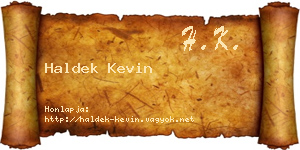 Haldek Kevin névjegykártya